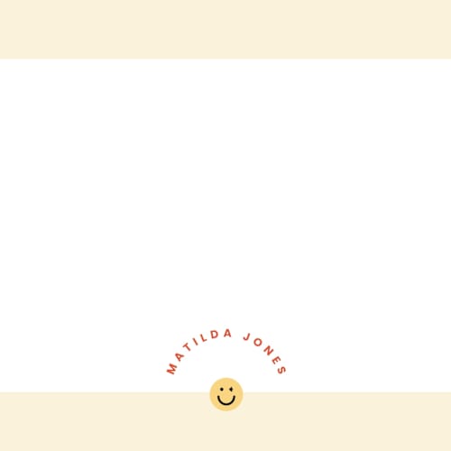 This is a sunny personalized stationery thank you cards with standard by Blustery August called happiness printing on signature in 4.25x5.5