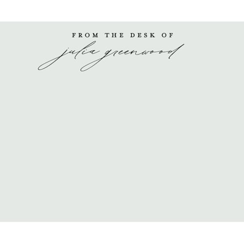 This is a mist personalized stationery thank you cards with standard by Susan Zinader called understated printing on signature in 4.25x5.5