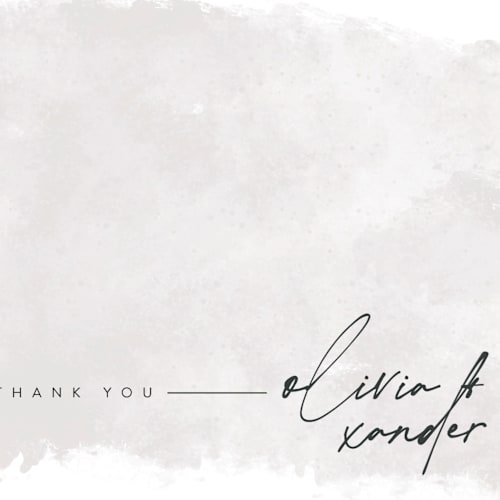 This is a mist personalized stationery thank you cards with standard by Brittany Braithwaite called painterly printing on signature in 4.25x5.5