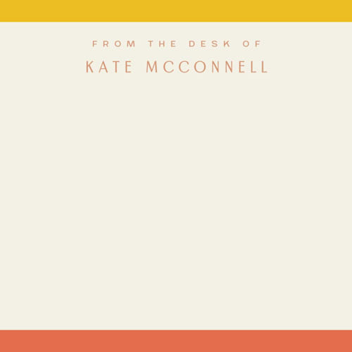 This is a coral personalized stationery thank you cards with standard by Ellen Schlegelmilch called edge printing on signature in 4.25x5.5