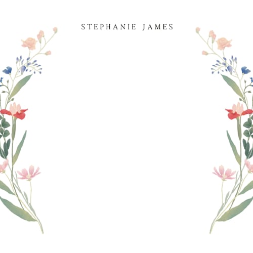 This is a spring personalized stationery thank you cards with standard by Elly called botanical printing on signature in 4.25x5.5