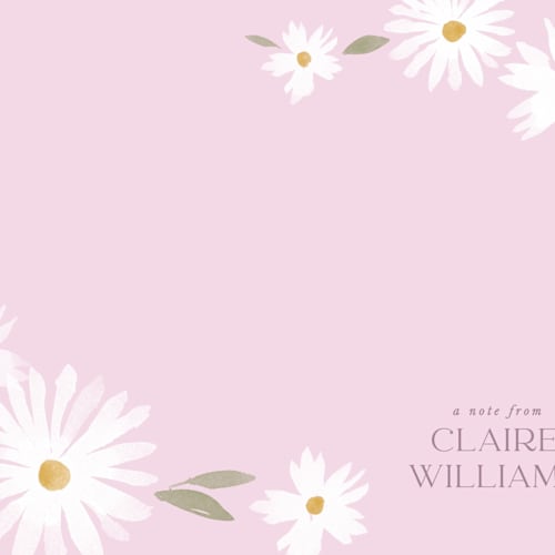 This is a lilac personalized stationery thank you cards with standard by Robert and Stella called happy daisies printing on signature in 4.25x5.5