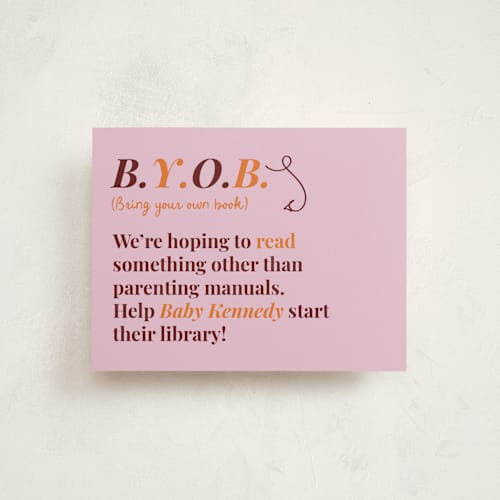 This is a pomegranate baby shower insert cards with standard by Madison Kic called increasingly uncomfortable pregnant person printing on signature in standard