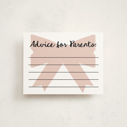This is a blush baby shower insert cards with standard by AK Graphics called gift printing on signature in standard