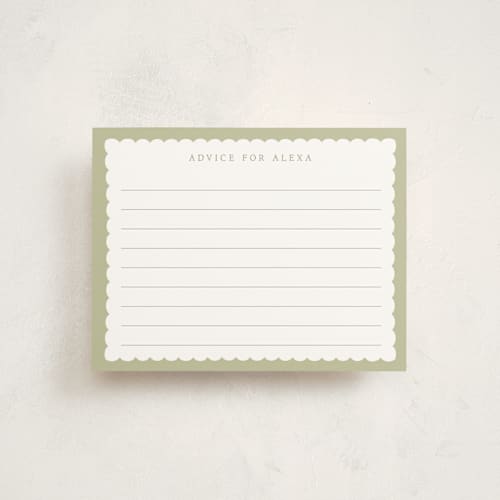 This is a lemon baby shower insert cards with standard by Robert and Stella called ribbon toss printing on signature in standard
