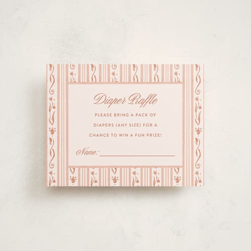 This is a blush baby shower insert cards with standard by Kaylee Morgan called watercolor stork baby shower invitation printing on signature in standard