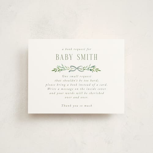 This is a meadow baby shower insert cards with standard by Petra Kern called little bebe printing on signature in standard