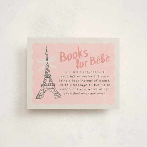 This is a petal baby shower insert cards with standard by Karidy Walker called paris postcard printing on signature in standard