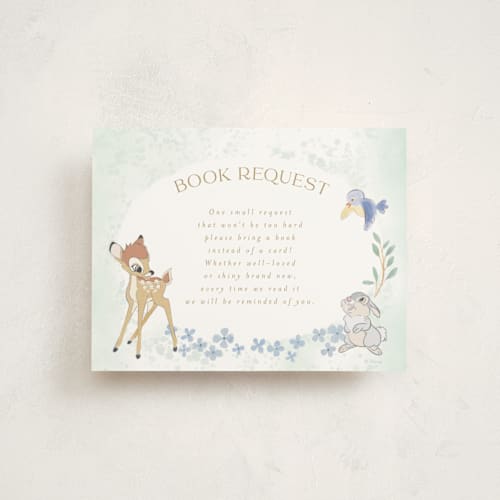This is a forest baby shower insert cards with standard by frau brandt called disney's bambi forest printing on signature in standard