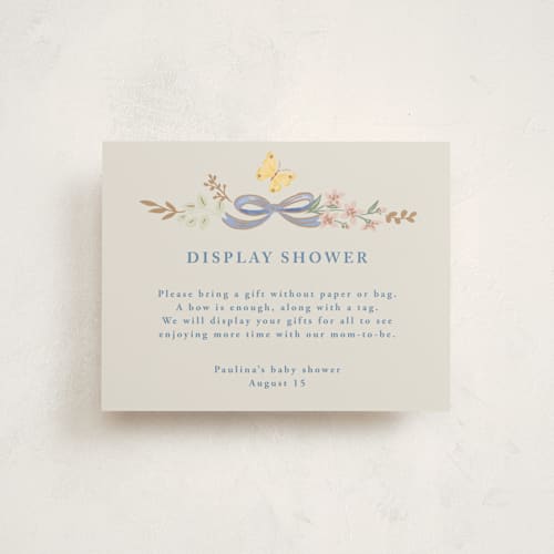 This is a sky baby shower insert cards with standard by Petra Kern called baby flora printing on signature in standard