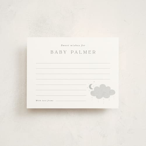 This is a slate baby shower insert cards with standard by Marina Onoprienko called moon baby printing on signature in standard