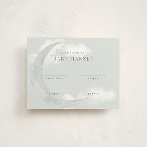 This is a cloud baby shower insert cards with standard by Everett Paper Goods called moondust printing on signature in standard