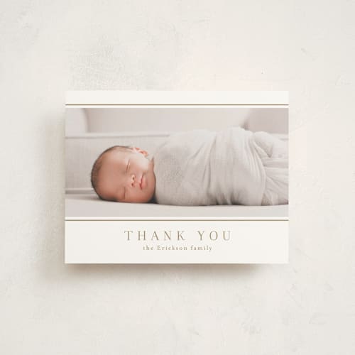 This is a sugar baby thank you cards with standard by Jessica Williams called lined printing on signature in standard