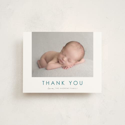 This is a cloud baby thank you cards with standard by Brandy Folse called that's my name printing on strathmore in standard