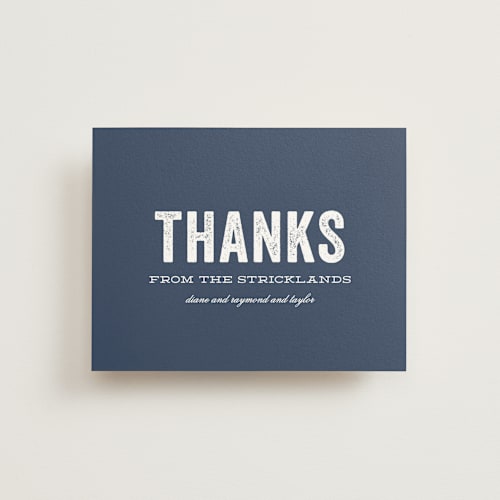 This is a marine baby thank you cards with standard by Sara Hicks Malone called statement printing on strathmore in standard