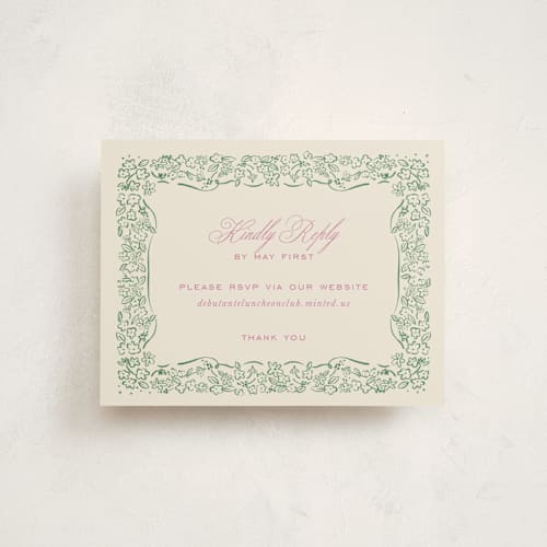 This is a garden reception cards with standard by Pati Cascino called reticella printing on signature in standard