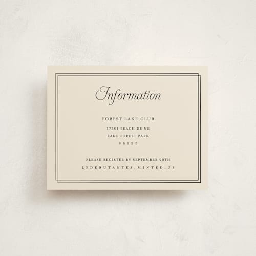 This is a cream reception cards with standard by Ani Somi called calling card printing on signature in standard