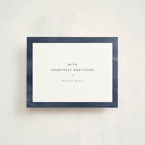 This is a ocean memorial thank you cards with standard by Adelyn T. called textured watercolor printing on strathmore in standard