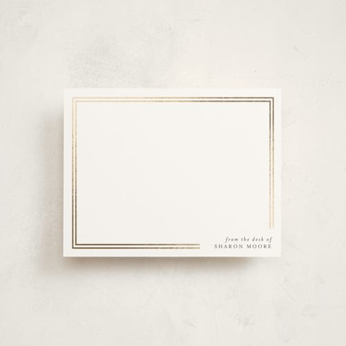 This is a pearl foil stamped stationery with foil pressed by Iveta Angelova called effortless printing on signature in 4.25x5.5