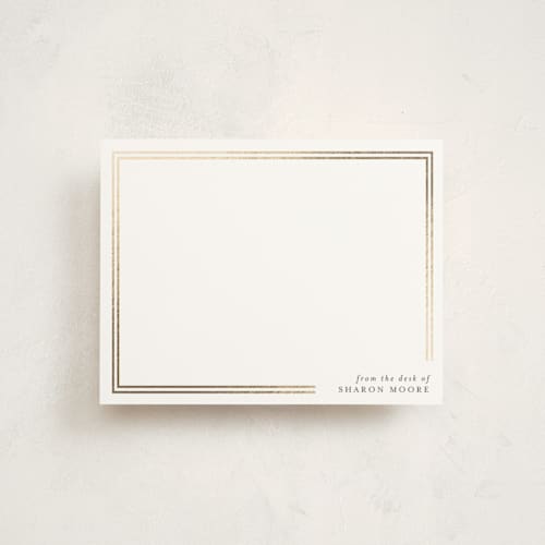This is a pearl foil stamped stationery with foil pressed by Iveta Angelova called effortless printing on signature in 4.25x5.5