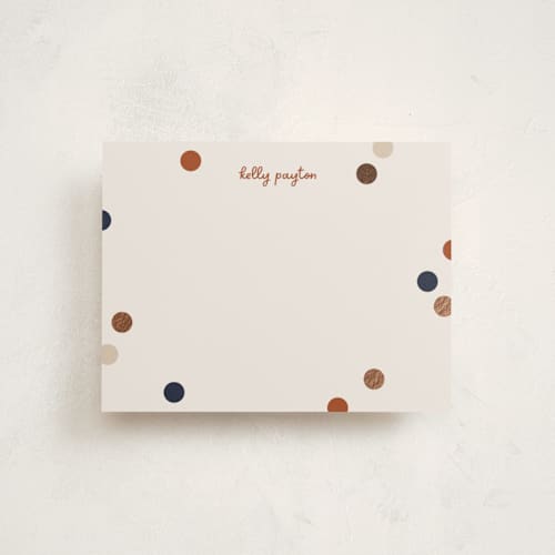 This is a ginger foil stamped stationery with foil pressed by Carrie ONeal called peas & carrots printing on signature in 4.25x5.5