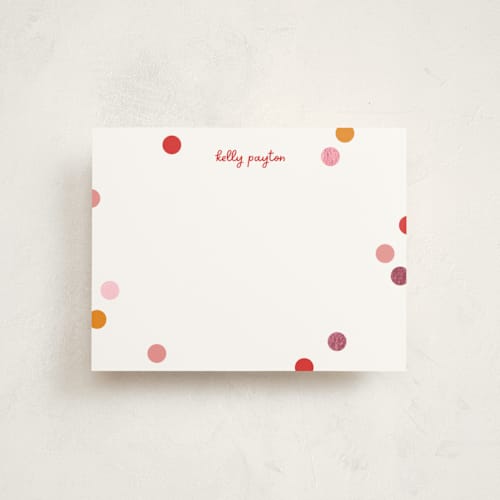 This is a berry foil stamped stationery with foil pressed by Carrie ONeal called peas & carrots printing on signature in 4.25x5.5