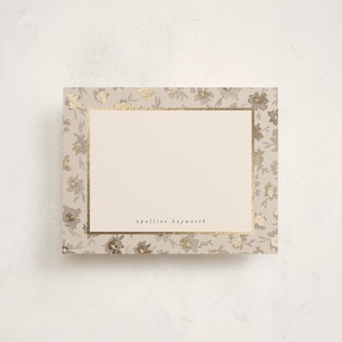 This is a hay foil stamped stationery with foil pressed by Gwen Bedat called bleuets printing on signature in 4.25x5.5
