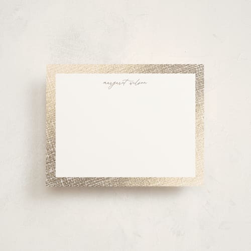 This is a gilded foil stamped stationery with foil pressed by Pixel and Hank called around the edge printing on signature in 4.25x5.5