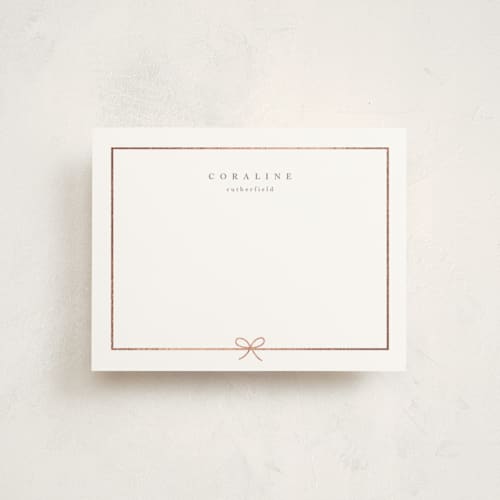 This is a diamond foil stamped stationery with foil pressed by chocomocacino called carina printing on signature in 4.25x5.5