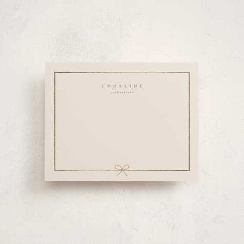 This is a sand foil stamped stationery with foil pressed by chocomocacino called carina printing on signature in 4.25x5.5