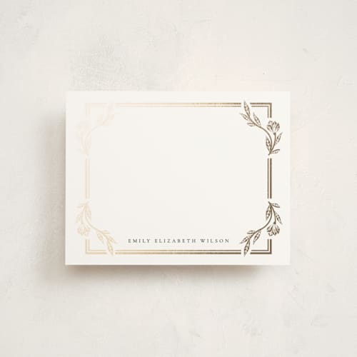 This is a porcelain foil stamped stationery with foil pressed by Ana de Sousa called classic love printing on signature in 4.25x5.5