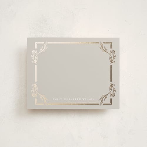 This is a moon foil stamped stationery with foil pressed by Ana de Sousa called classic love printing on signature in 4.25x5.5