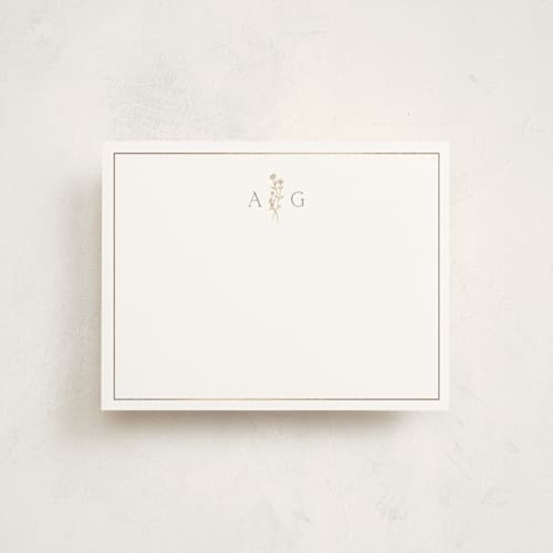 This is a chiffon foil stamped stationery with foil pressed by chocomocacino called kouignette printing on signature in 4.25x5.5