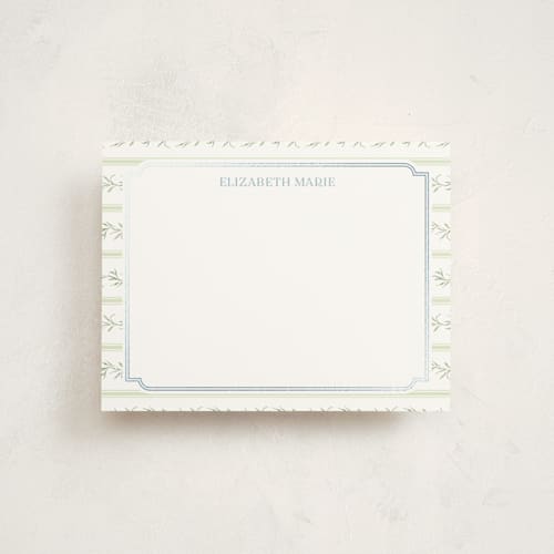 This is a kingfisher foil stamped stationery with foil pressed by Claudia Orengo called castle greenery printing on signature in 4.25x5.5