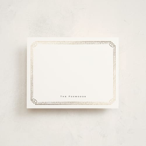 This is a snow foil stamped stationery with foil pressed by Tamara Hilje called bookworm printing on signature in 4.25x5.5