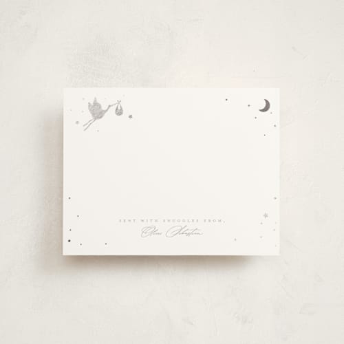 This is a cloud foil stamped stationery with foil pressed by Hudson meet Rose called - a little note - printing on signature in 4.25x5.5