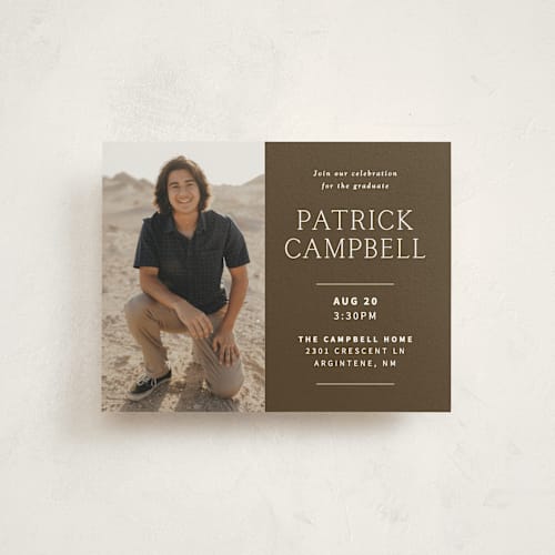 This is a chocolate graduation insert cards with standard by Lisa Assenmacher called simply printing on signature in standard