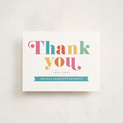This is a peacock wedding thank you cards with standard by Laura Moyer called oh baby! printing on signature in standard