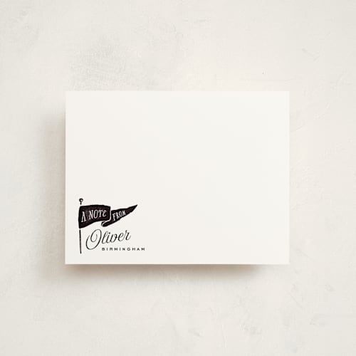 This is a licorice kids thank you cards notes with standard by Oscar and Emma - Karly Depew called vintage pennant printing on signature in standard