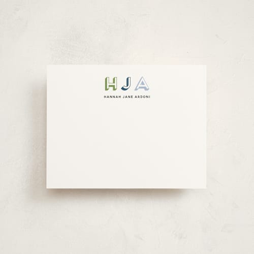 This is a marine kids thank you cards notes with standard by Inkblot Design called initial thoughts printing on signature in standard