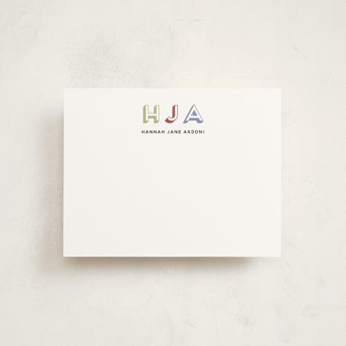 This is a cottage kids thank you cards notes with standard by Inkblot Design called initial thoughts printing on signature in standard