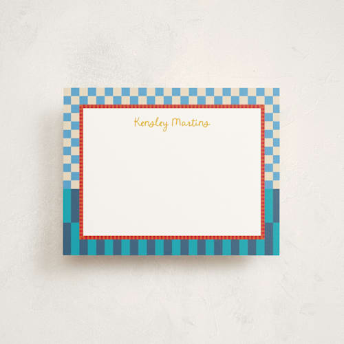 This is a pool kids thank you cards notes with standard by Jenna Holcomb called checked printing on signature in standard