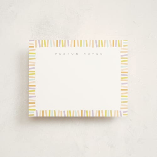 This is a sunny kids thank you cards notes with standard by Creo Study called confetti border printing on signature in standard