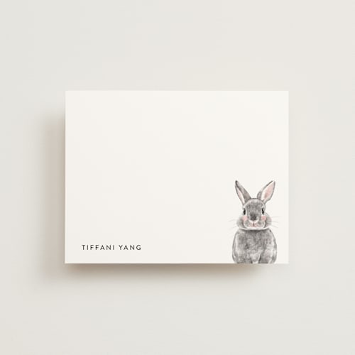 This is a pebble kids thank you cards notes with standard by Cass Loh called baby animal rabbit printing on signature in standard