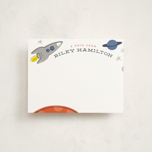 This is a neptune kids thank you cards notes with standard by Griffinbell Paper Co. called mission to mars printing on signature in standard