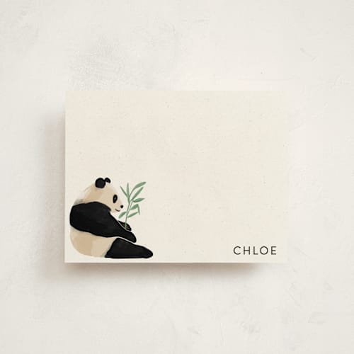 This is a shell kids thank you cards notes with standard by Inkblot Design called panda paper printing on signature in standard