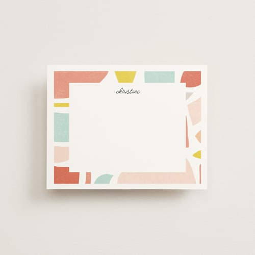 This is a coral kids thank you cards notes with standard by Iveta Angelova called collage frame printing on signature in standard