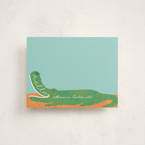 This is a terra kids thank you cards notes with standard by Gwen Bedat called croconote printing on signature in standard