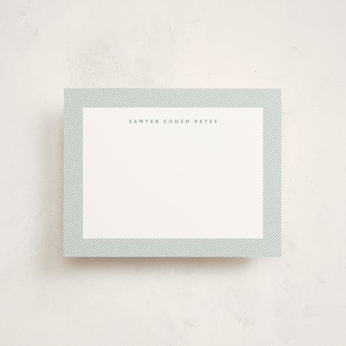 This is a mist kids thank you cards notes with standard by Lea Delaveris called fabric frame printing on signature in standard