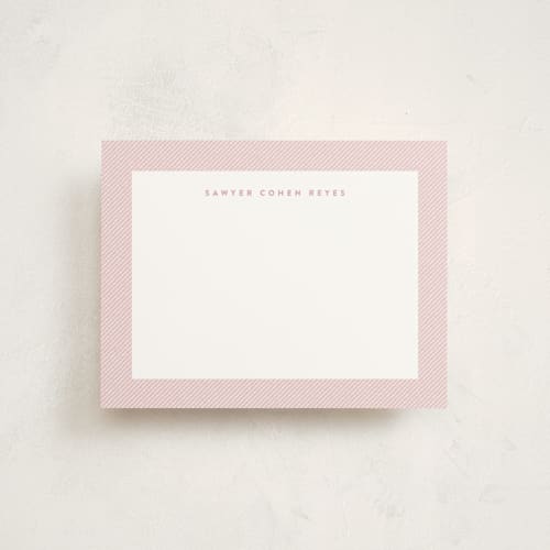 This is a piglet kids thank you cards notes with standard by Lea Delaveris called fabric frame printing on signature in standard